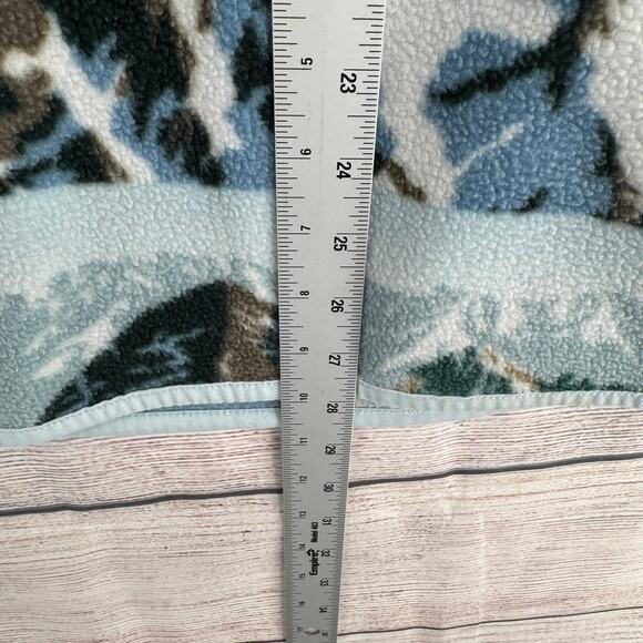 Massive Outdoor 1/4 Snap Mountain All Over Print Fleece Pullover Mens M Blue - Picture 12 of 13